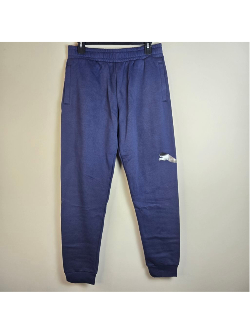 Men's PUMA Blue Sweatpants & Joggers M with Silver Logo